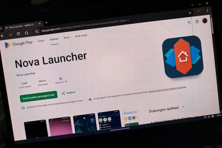 Ilustrasi aplikasi Nova Launcher