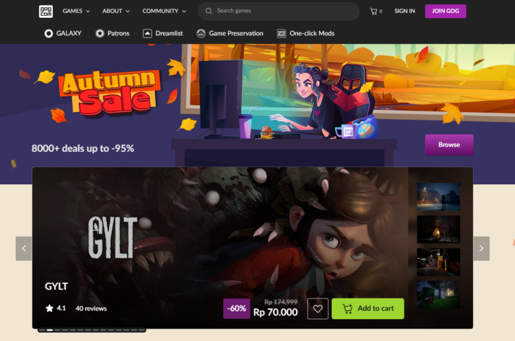 GOG Kini Tampilkan Harga Rupiah, Gamer Indonesia Tak Perlu Bingung Konversi Dolar Lagi